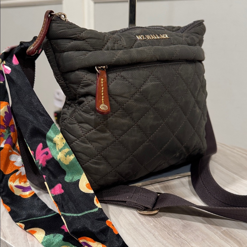 MZ Wallace Bag Metro Gray Quilted Crossbody